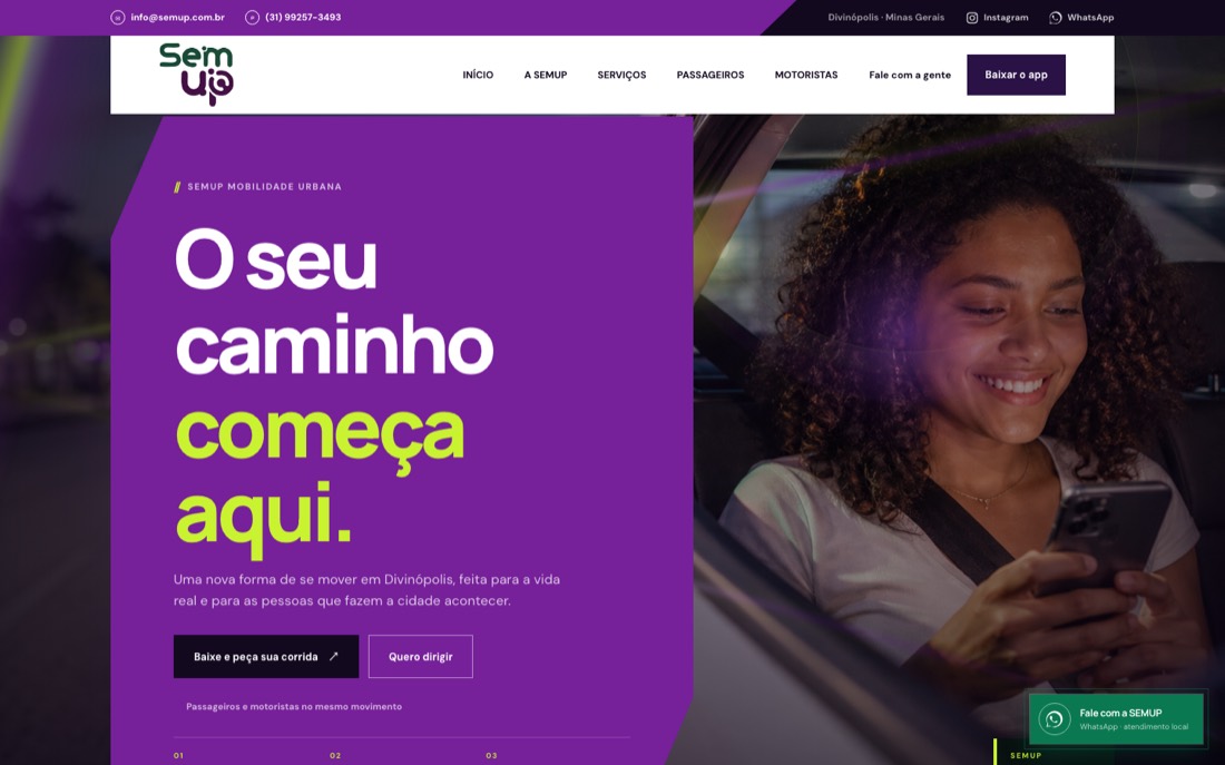 Site e aplicativo SEMUP Mobilidade Urbana